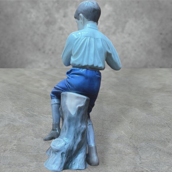 Bing & Grondahl Copenhagen Boy Playing Flute Porcelain Figurine Denmark 1897 EJ - Picture 7 of 10